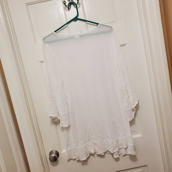 Anne Cole White Flounce Swim Cover Up Size Medium - Picture 8 of 9